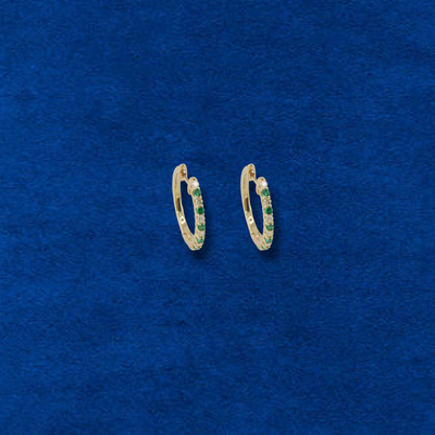 10K Diamond Green Hoops