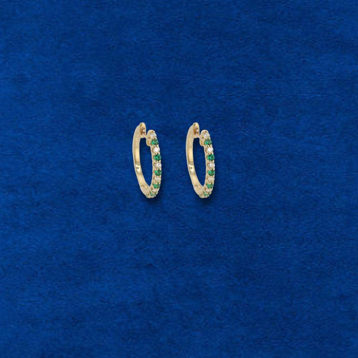 10K Diamond Green Hoops