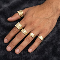 Anillo de pepita de oro de 10K real