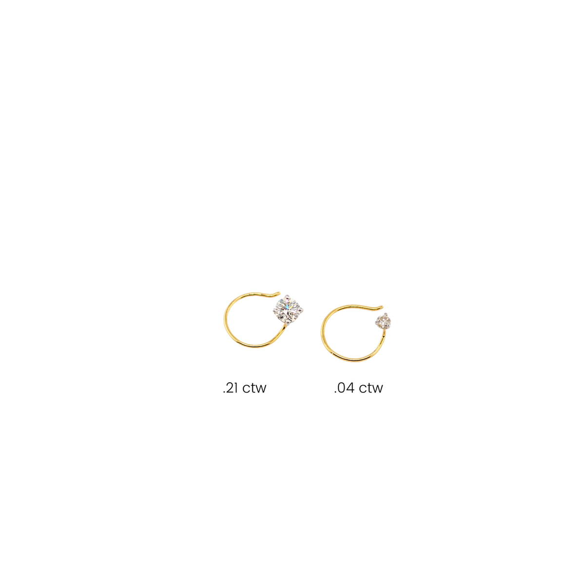Real 14K Gold Diamond Nose Ring