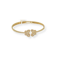 Brazalete de mariposa de oro de 10 quilates con diamantes auténticos