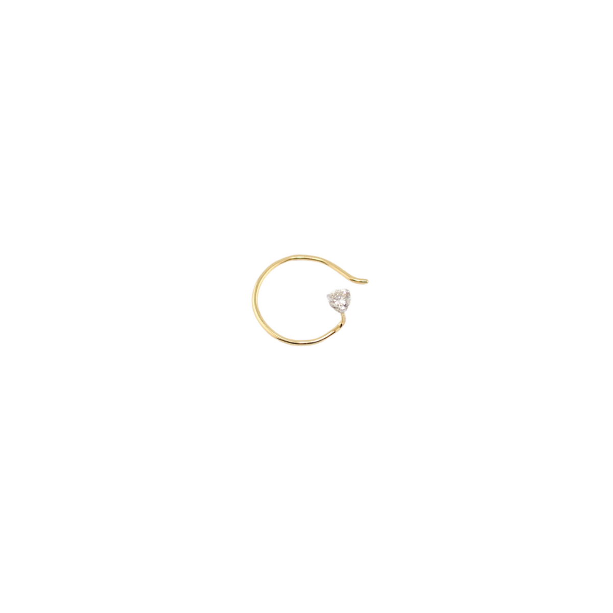 Real 14K Gold Diamond Nose Ring