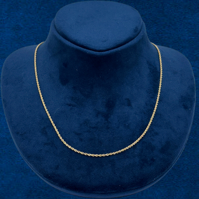 10K Solid Gold Rope Chain 1.2mm