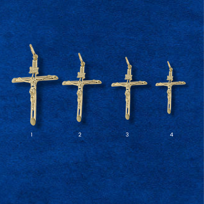 10K Pipe Cross Pendants