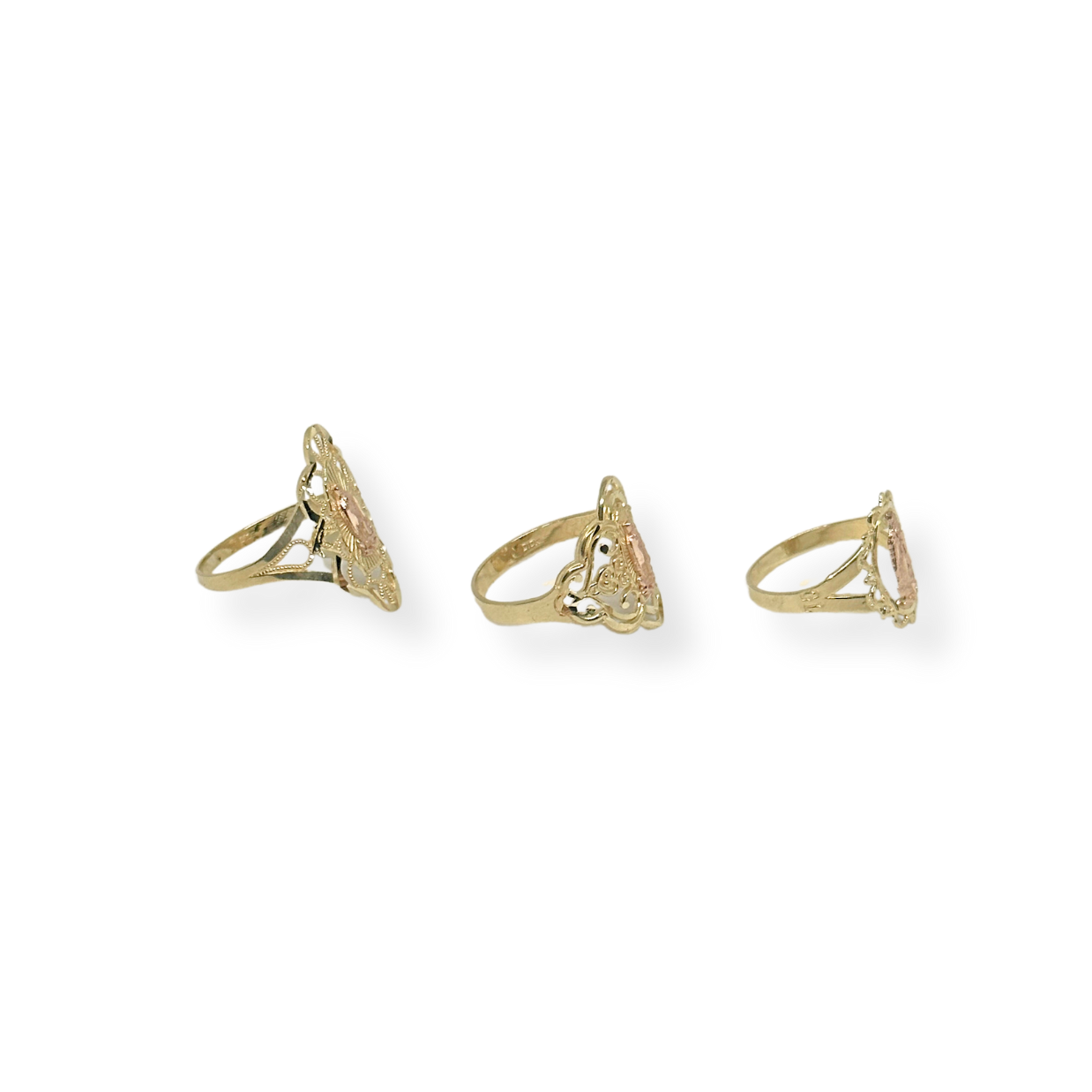 10K Virgin Mary Ring Rose Gold & Gold
