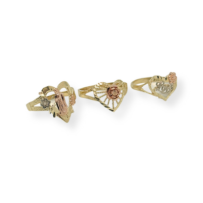 10K Gold Love Heart Rings