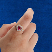 Anillo de Corazón de Oro de 14K Real