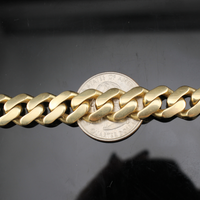 Cadena cubana Mónaco de oro de 14 quilates auténtico
