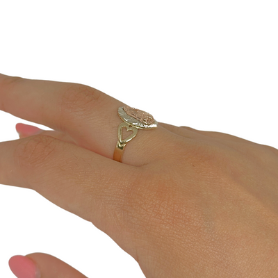 10K Virgin Mary Ring Tri Color