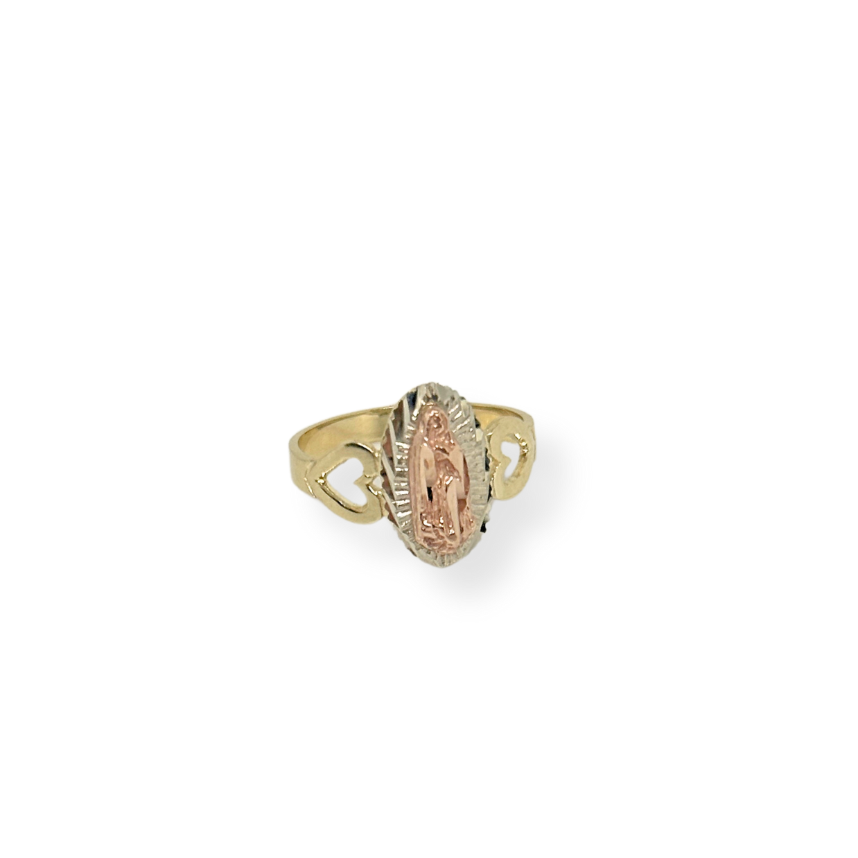 10K Virgin Mary Ring Tri Color