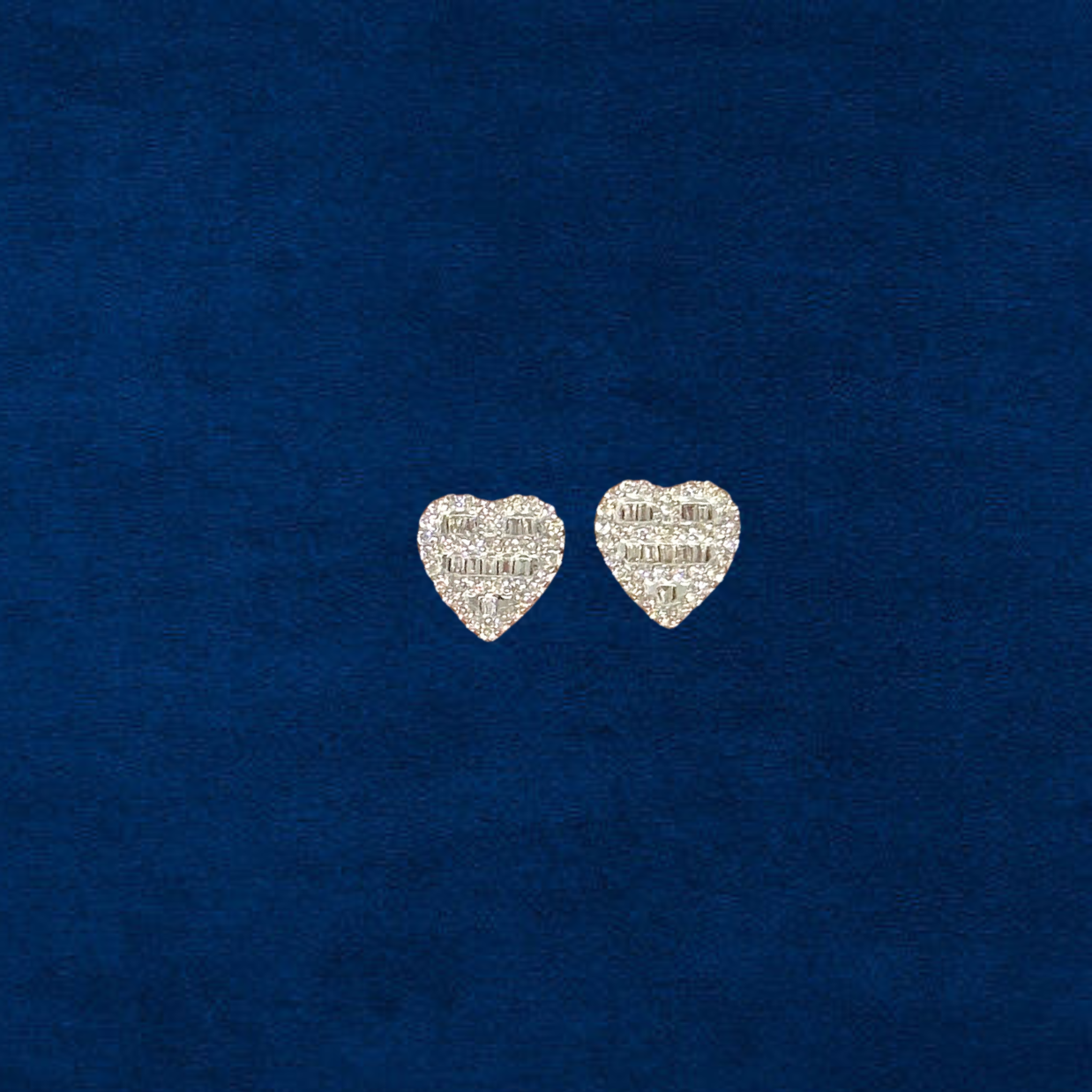 10K Real Diamond Heart Studs Yellow Gold