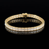 Pulsera de Baguette de Diamantes de Oro de 10K auténtico 3.6 CTW