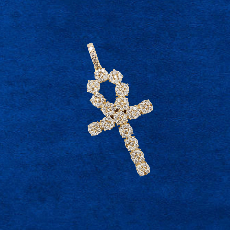 14k Gold and Diamond Cross Pendant