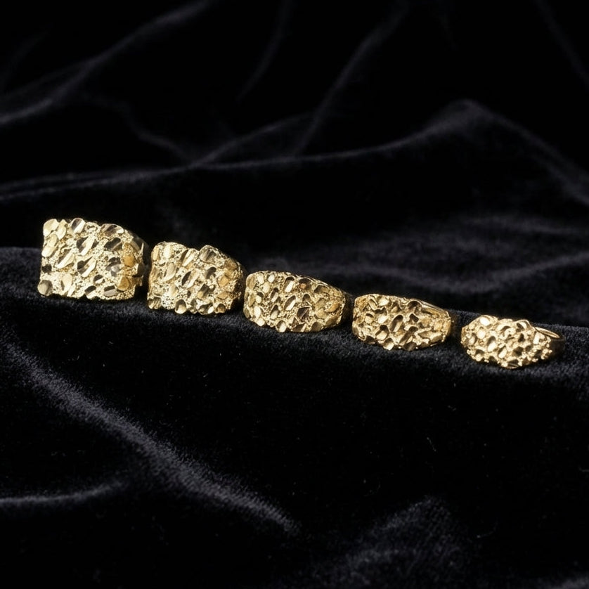 Anillo de pepita de oro de 10K real