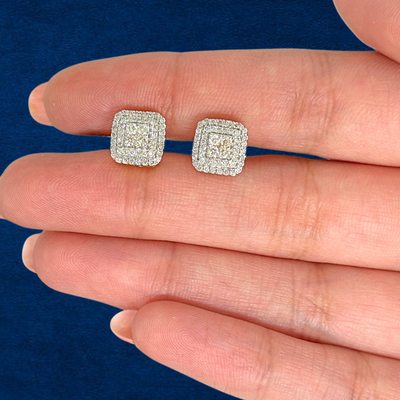 10K Real Diamond Square Studs