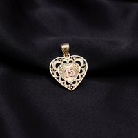 Real 10K Gold 15th Quince Heart Pendant