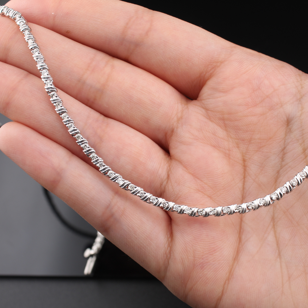 Real 10K Gold Diamond Tennis Chain