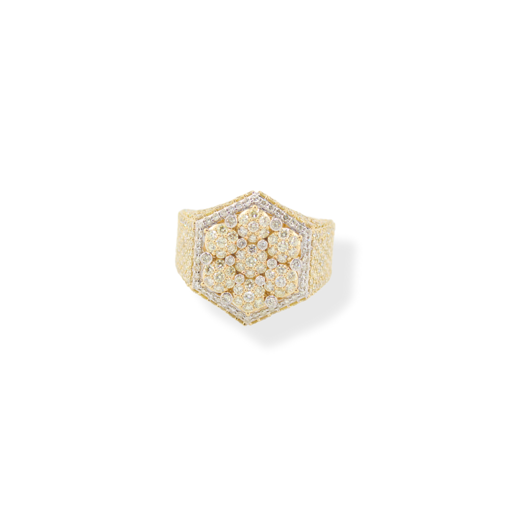 Real 10K Gold Diamond Mens Ring 4.37 CTW