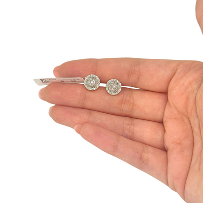10K Diamond Round Circle Studs