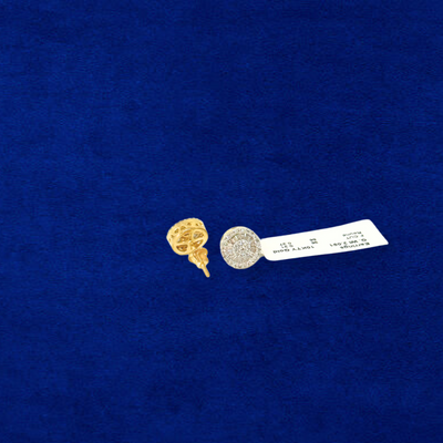 10K Diamond Round Circle Studs