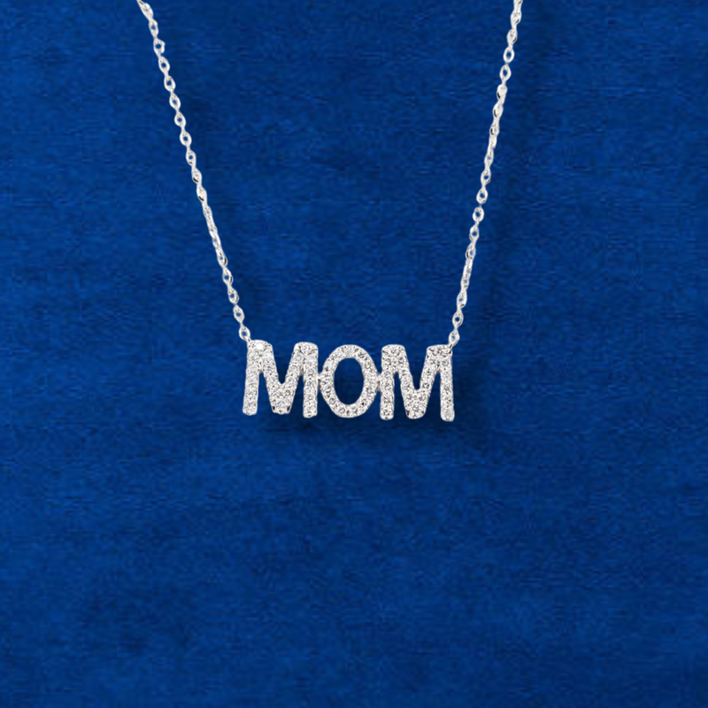 10K Diamond 'MOM' Necklace