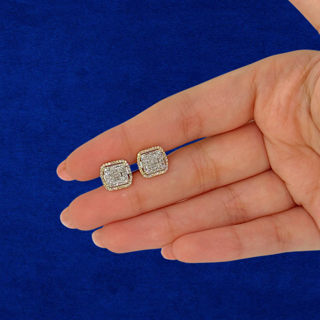 10K Diamond Square Studs