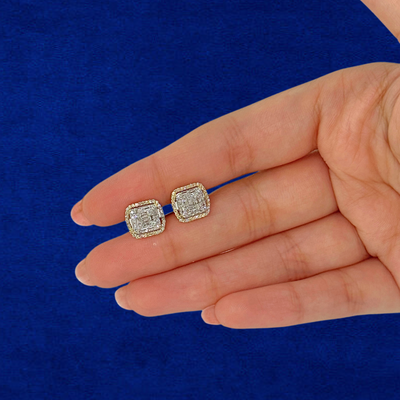 10K Diamond Square Studs