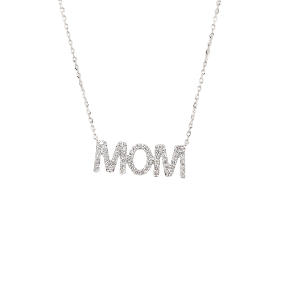 Gargantilla de oro de 10K con diamantes "Mamá"