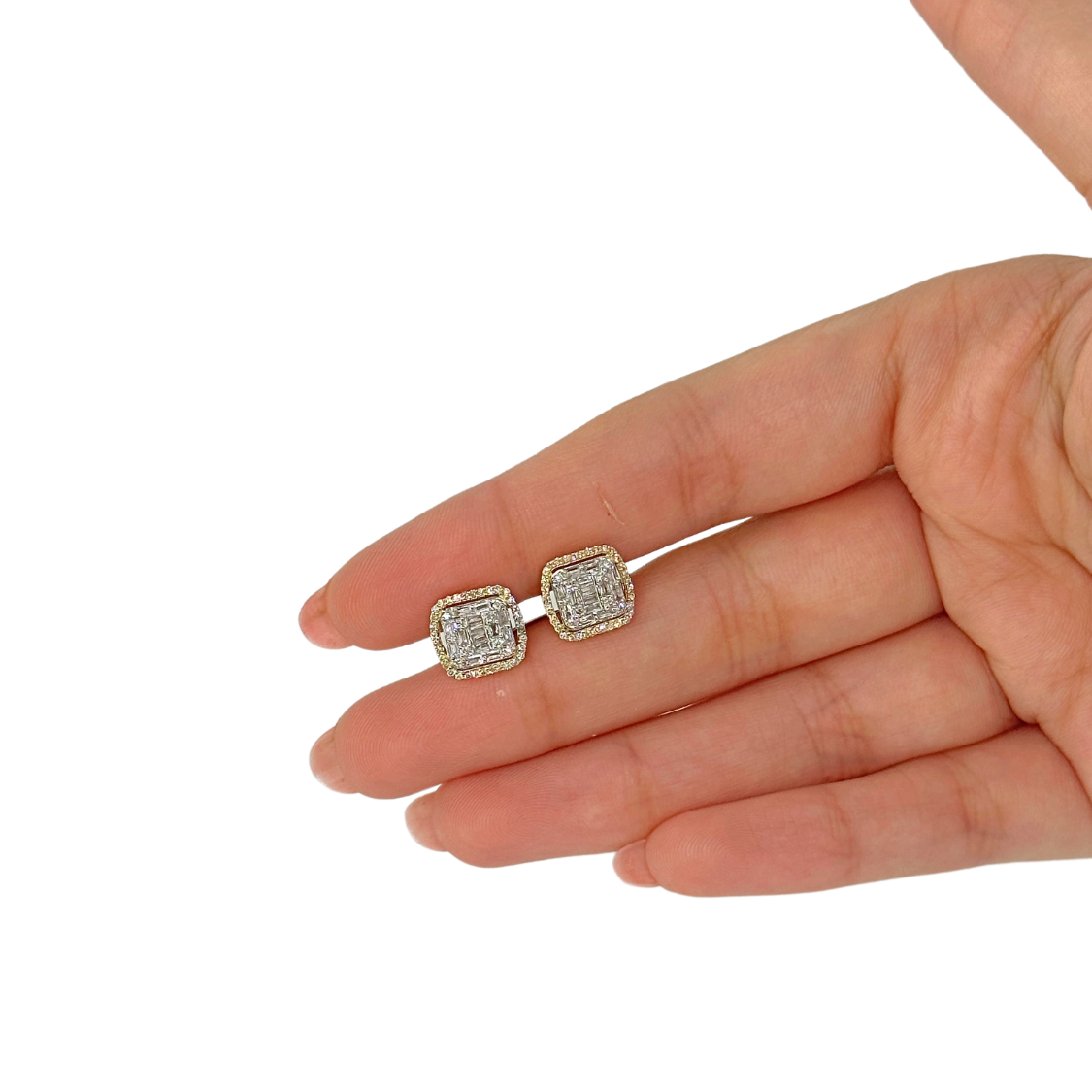 10K Diamond Square Studs