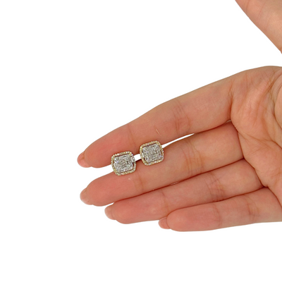 10K Diamond Square Studs