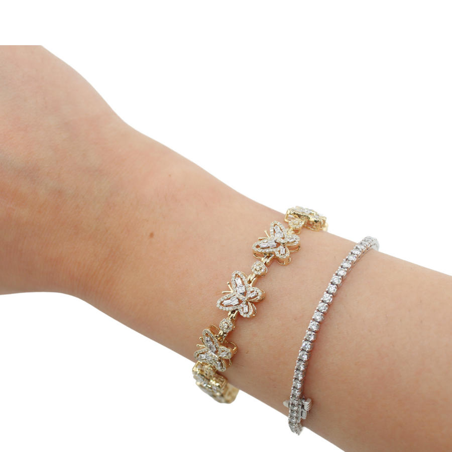10K Diamond Butterfly Bracelet