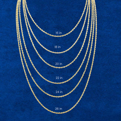 10K Solid 2.5mm Rope Chains