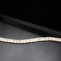 Pulsera de Baguette de Diamantes de Oro de 10K auténtico 3.6 CTW