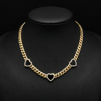 Real 10K Gold Black Heart Cuban Chain