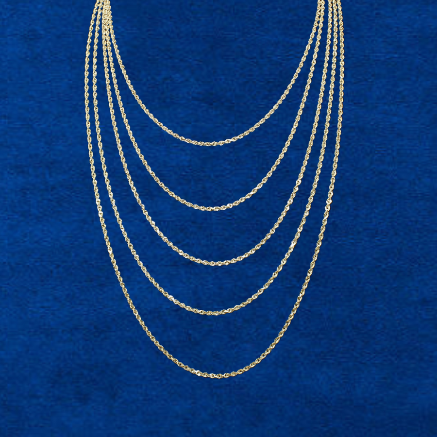 10K Solid 2.0mm Rope Chains