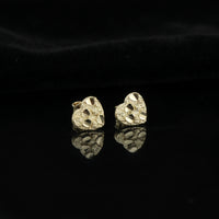 Real 10K Gold Heart Nugget Studs Dainty