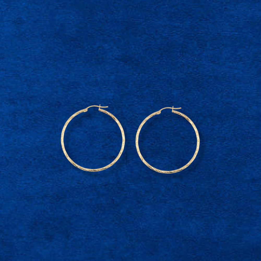 Aretes de oro macizo de 14K