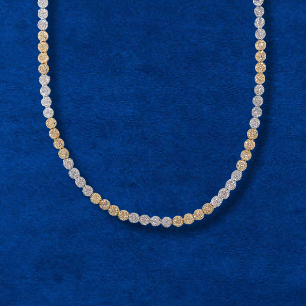 Real 10K Two Tone Gold Mens Diamond Chain