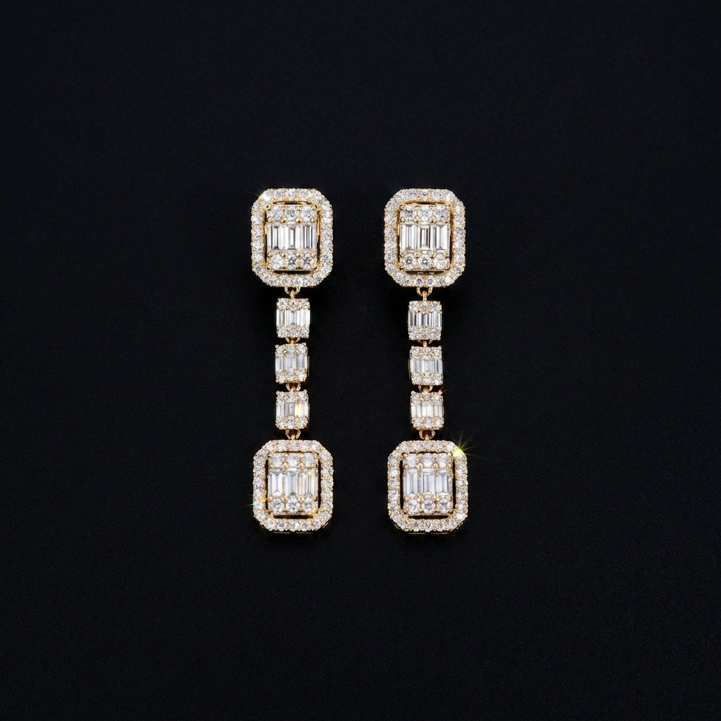 14K Diamond Drop Earrings 2.5 CTW