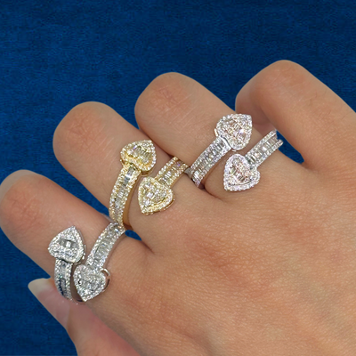 10K Diamond Heart Ring