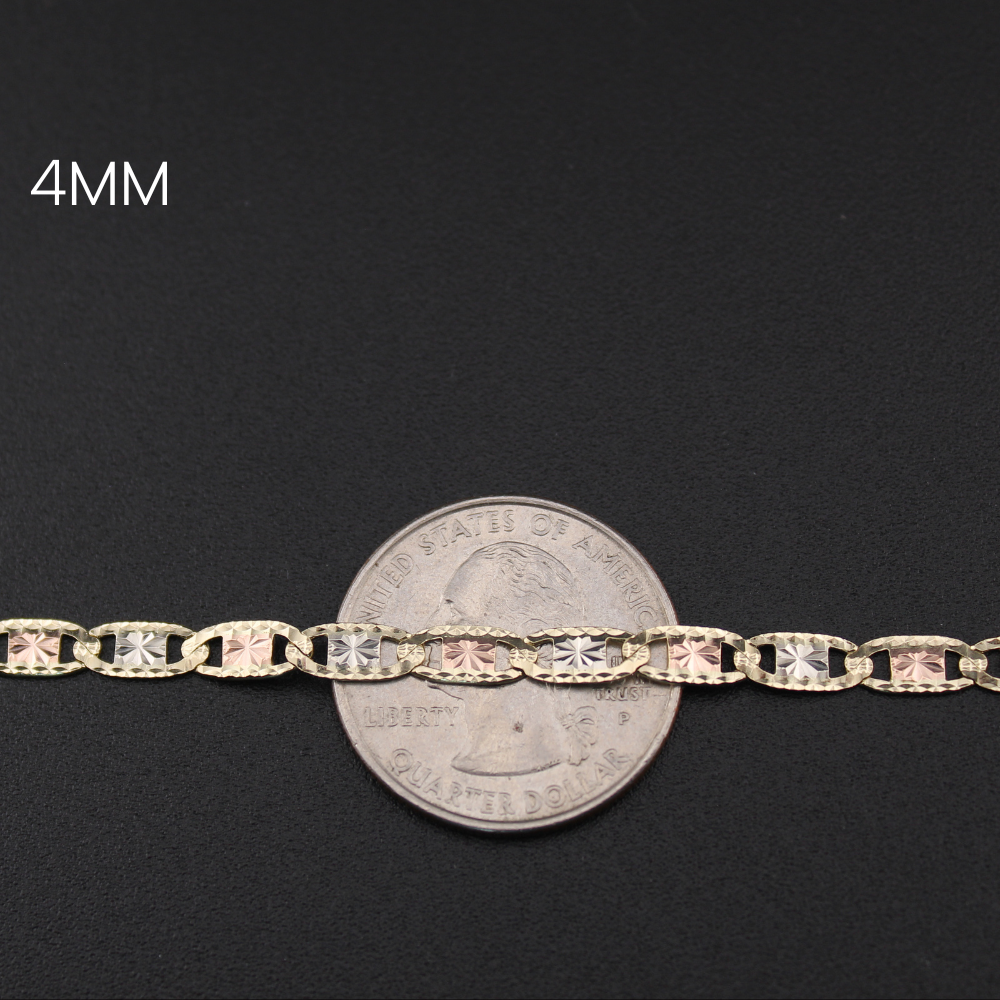 Real 14K Gold Valentino Chain Bracelet