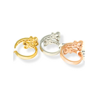 Real 10K Gold Diamond Butterfly Ring