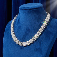 Cadena Baguette de Oro 10K auténtico con Diamantes