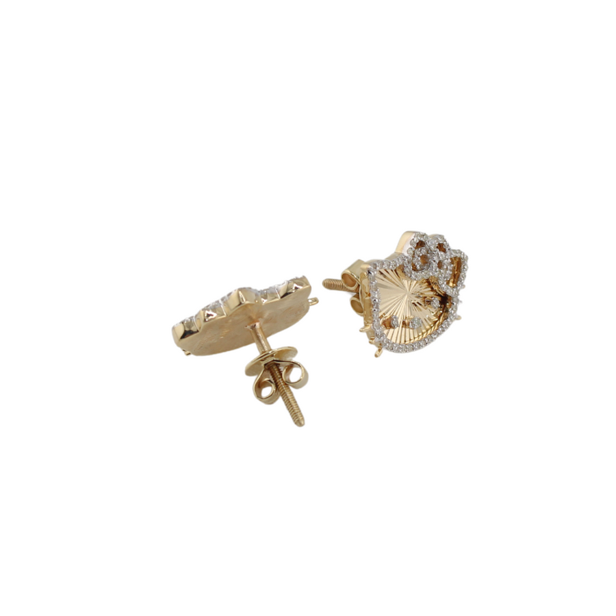 10K Diamond Kitty Studs