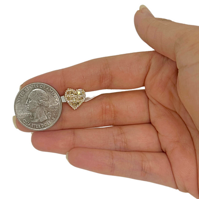 10K Real Diamond Heart Studs (Medium)