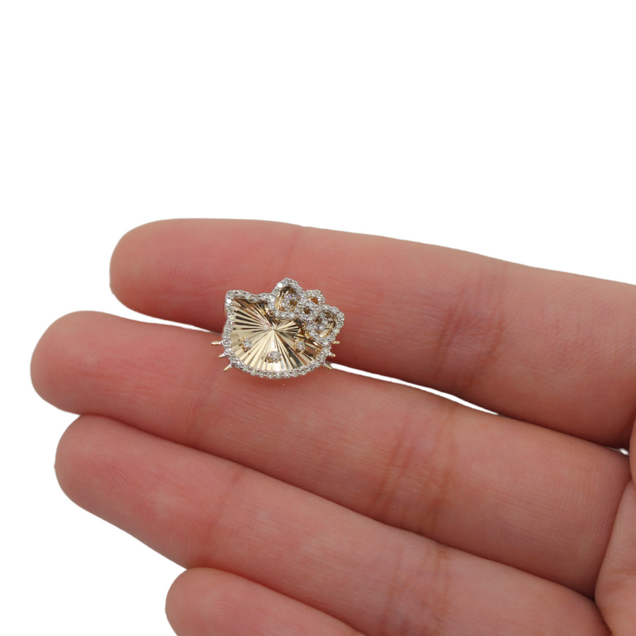 10K Diamond Kitty Studs