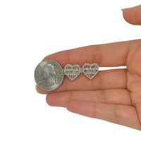 Pendientes de corazón de diamante de oro de 10K auténtico (grandes)