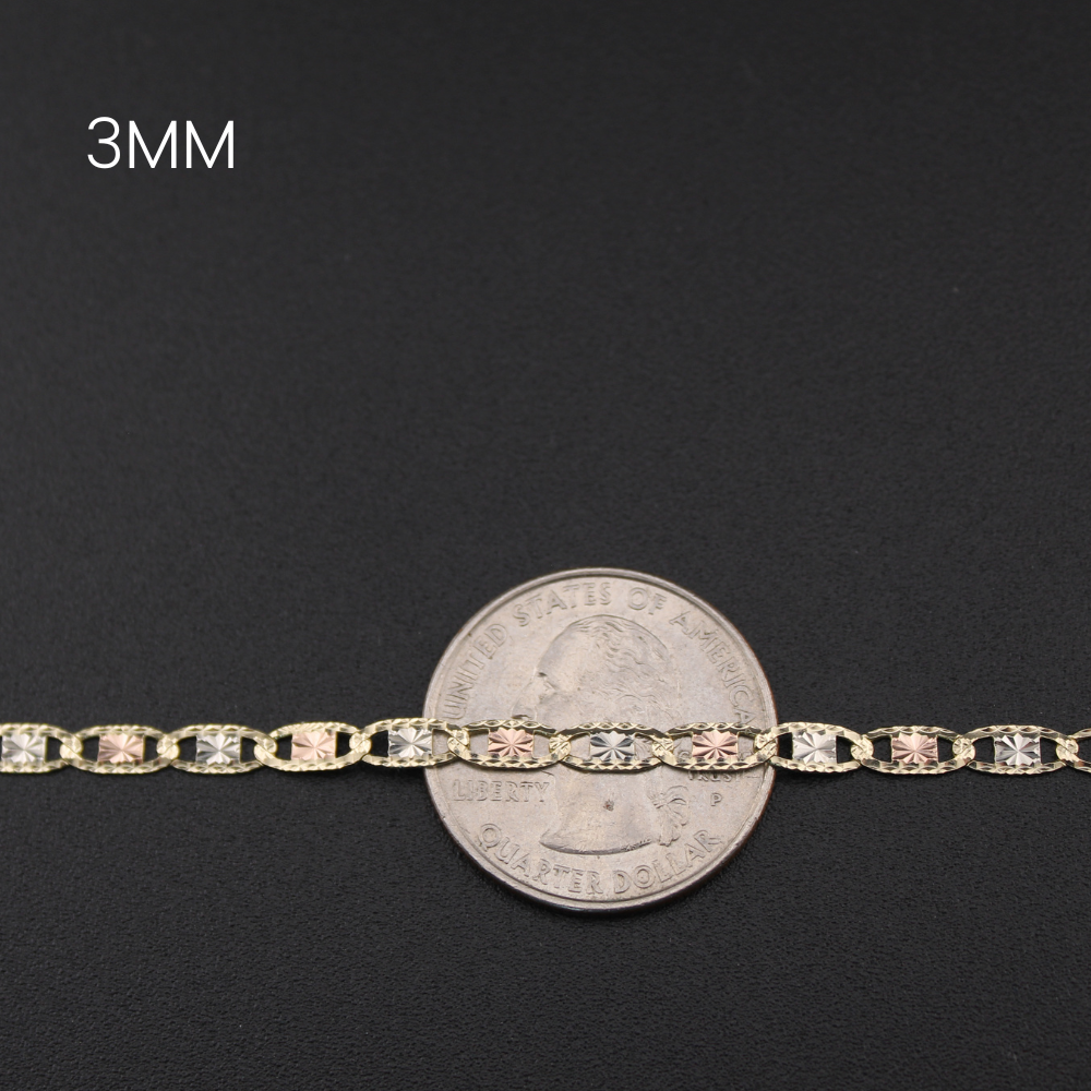 Real 14K Gold Valentino Chain Bracelet