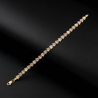 10K Gold TriColor Flower Hibiscus Bracelet
