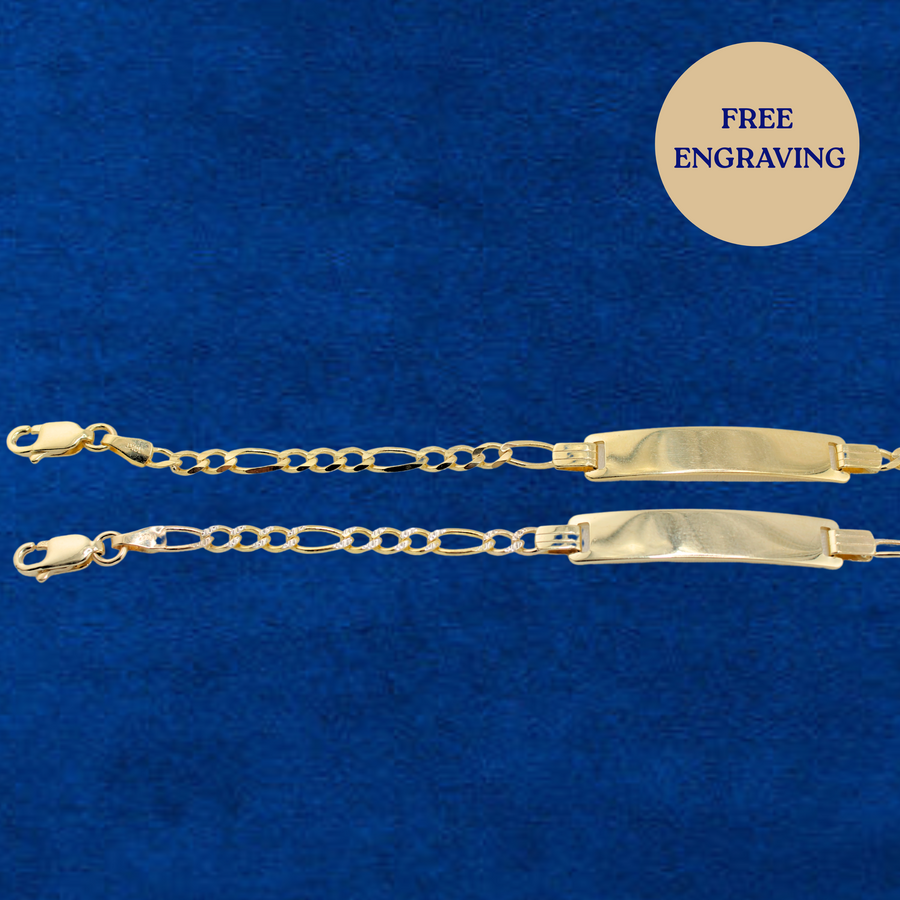 10K Figaro Baby ID Bracelet